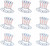 Patriotic Hats Small Size Transfer (Per Page) (S102078S)