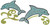Sequins Dolphin Pair w/ Swirls Iron-On (MM-0331)