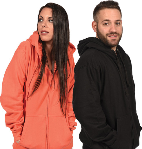 Kids Girls Unisex Plain Pink Fleece Hoodie - Zip Up Style, Ages 2-13 Years, 65% Polyester 35% Cotton