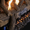 24" split oak vent free gas logs close up