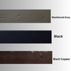 black copper, weathered grey, black - finish options for free standing screens