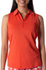 Sleeveless Zip Polo, Orange