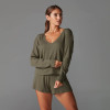 Lounge Waffle Long Sleeve, Olive