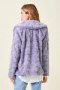 Big Lapel Faux Fur Jacket, Lavender