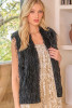 Eyelash Fur Vest, Black