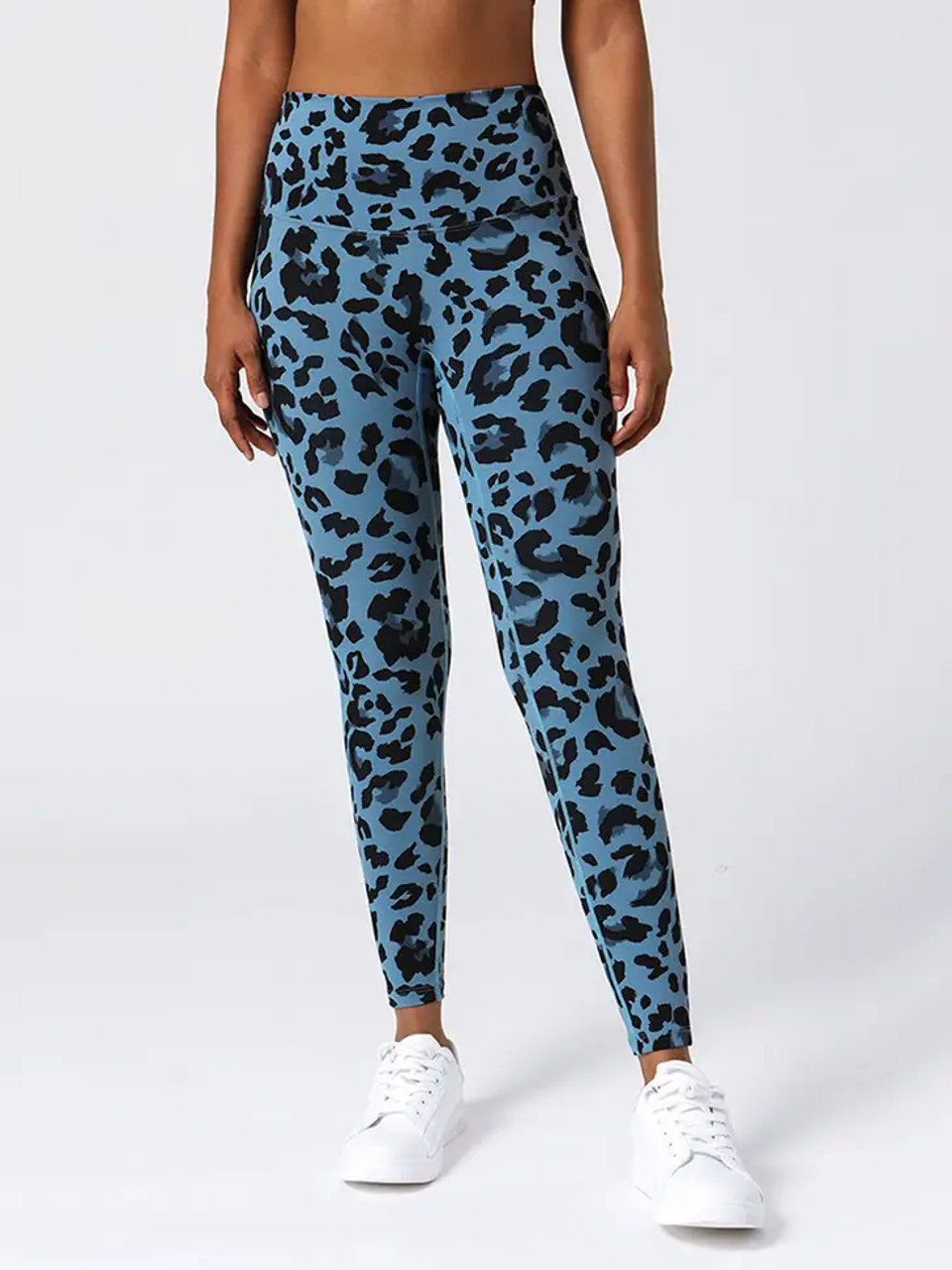 Blue leopard leggings