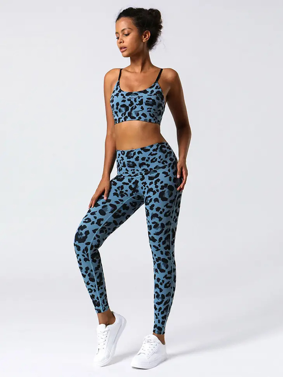 Infinity Legging, Blue Leopard - OhmFit Activewear