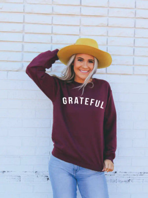 Grateful Sweatshirt, Cranberry