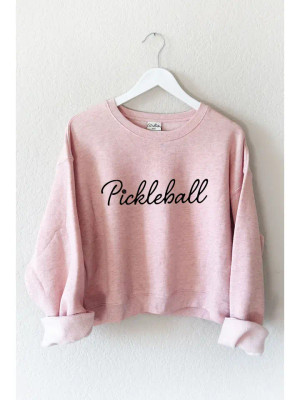 Cropped Pickleball Sweatshirt, Rose