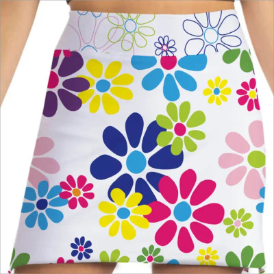 Night Daisies, White Skort