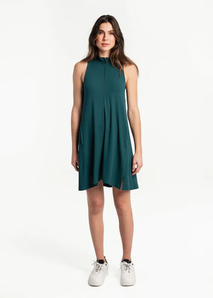 Traverse Sleeveless Dress, Emerald
