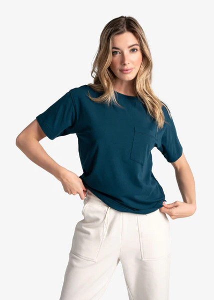 Effortless Cotton Tee, Fjord Blue