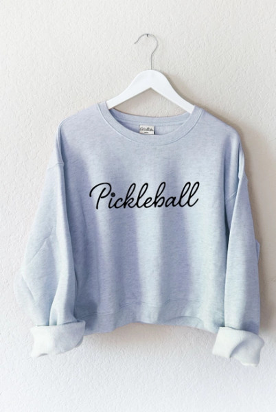 Cropped Pickleball Sweatshirt, Light Blue