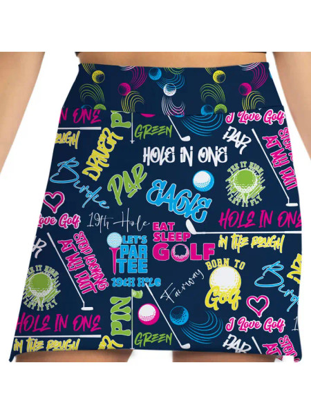 Tee Time Navy Golf Skort