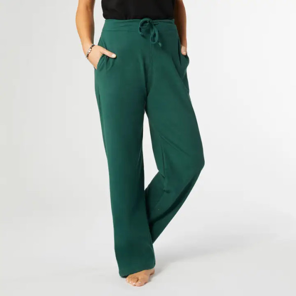 Smooth Wide Leg Pant, Evergreen