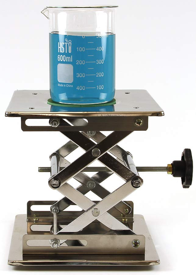 Laboratory Scissor Jack, 8" x 8", stainless steel