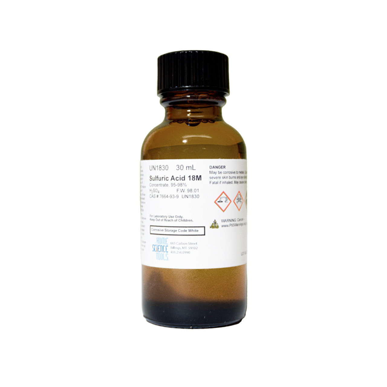 Sulfuric Acid, 18 Molar, 30 ml