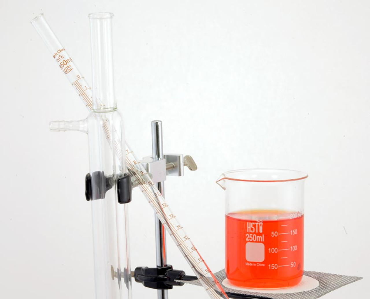 chemistry glassware setup