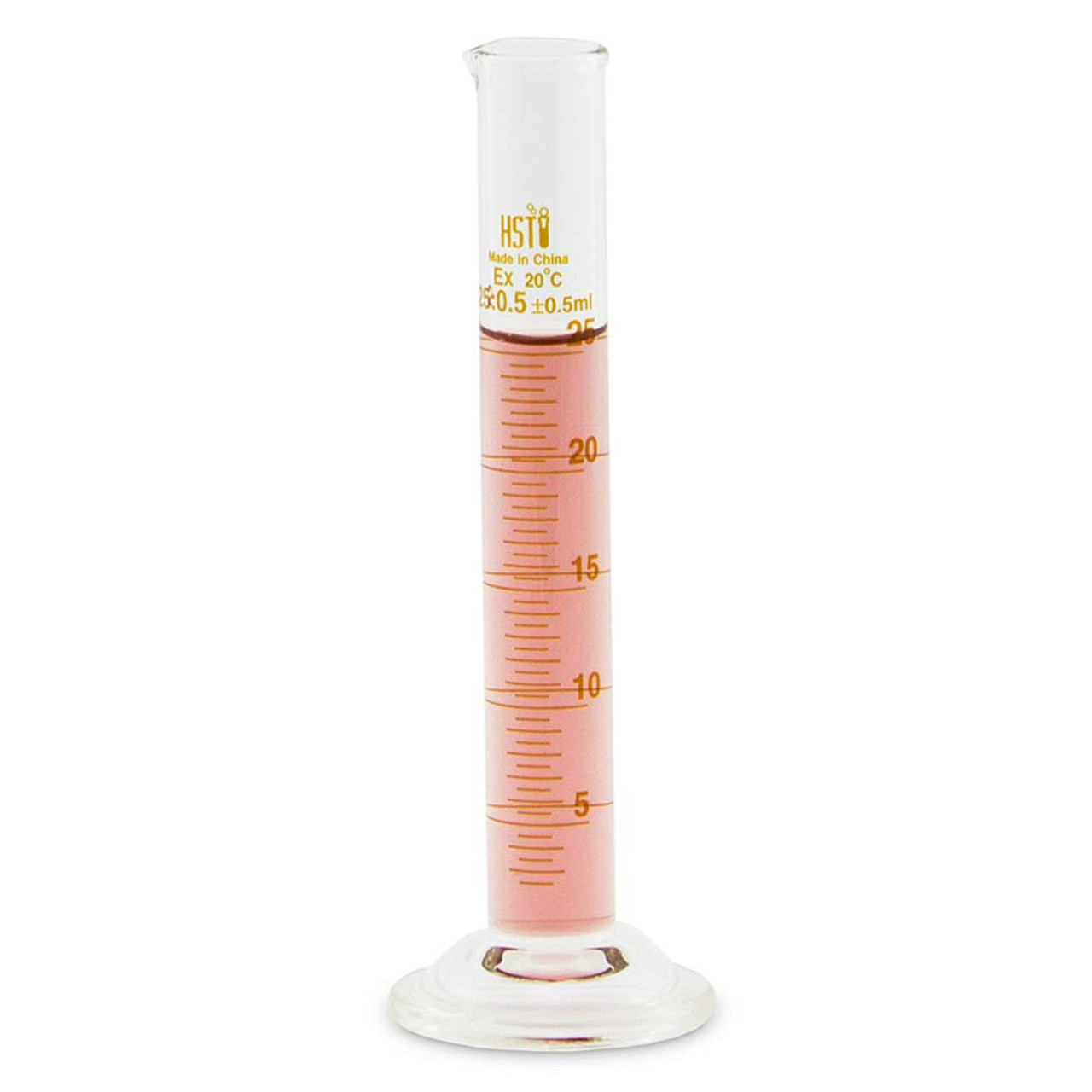 Borosilicate Glass Graduated Cylinder, 25 ml, 0.5 ml Graduation