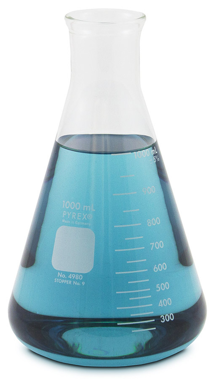 Borosilicate Glass ASTM Volumetric Flask with Glass Stopper, 1000