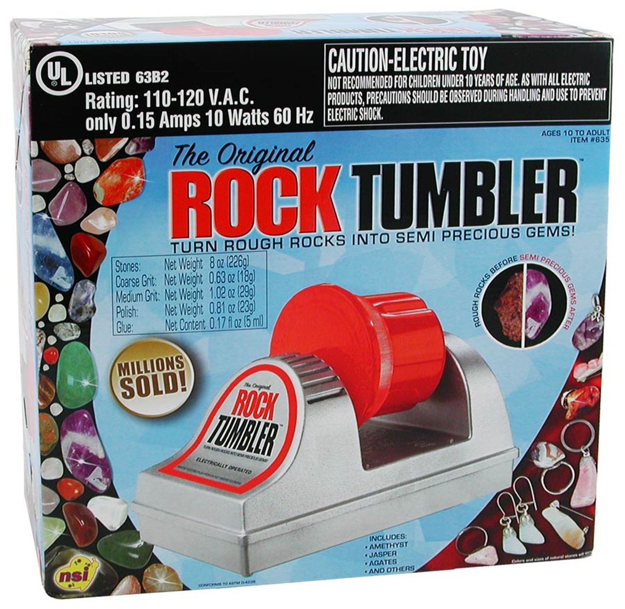 Professional Complete Rock Tumbler Kit for Adults & Kids with 2 Lb