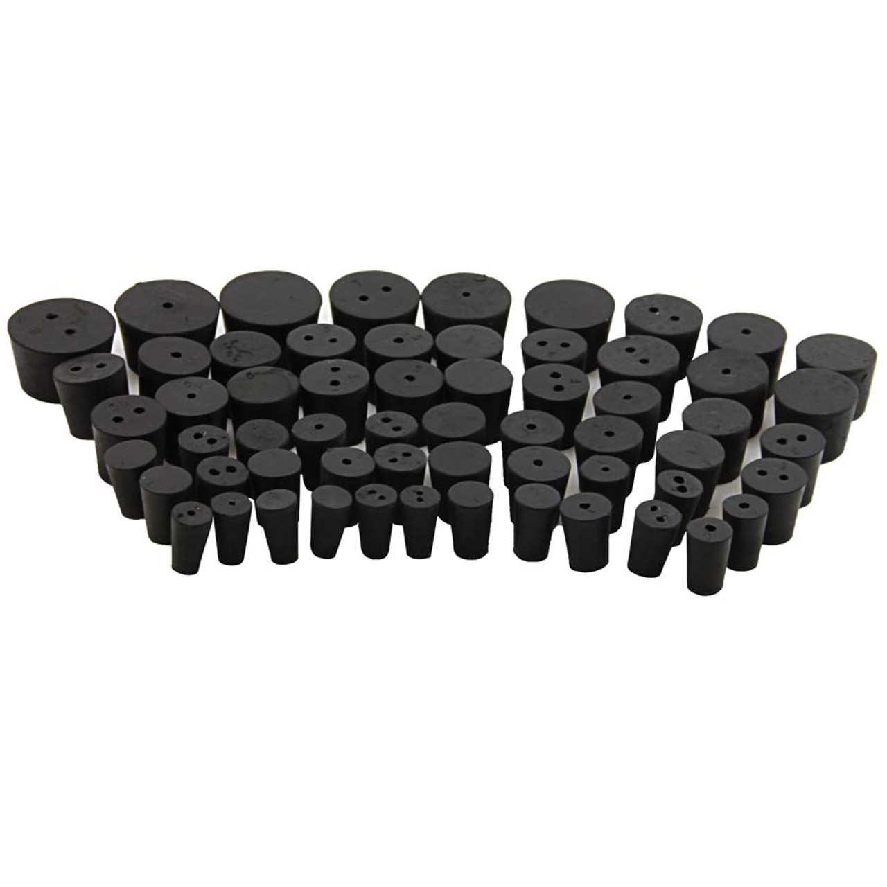 Assortment of rubber stoppers, 2 lbs, sizes No. 00 to No. 8