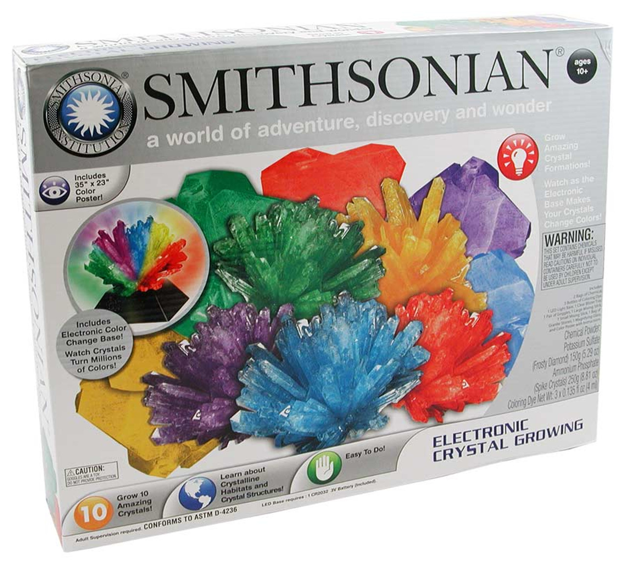 A Brighter Child - Smithsonian Crystal Growing Kit (10 Crystals) - Hands-On  Science Kits