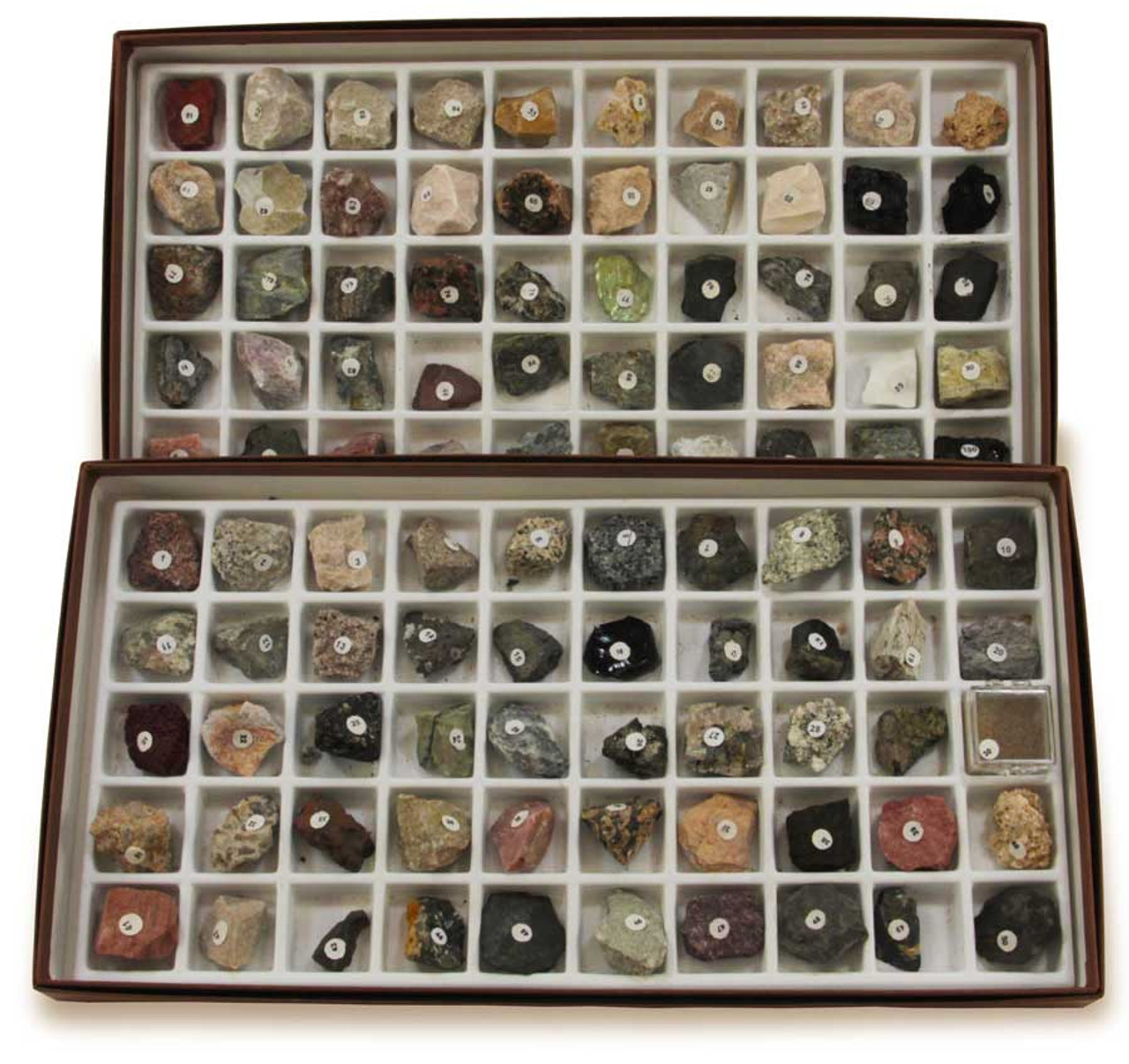 2-Box Mineral Natural Rock Collection Display Case Specimen