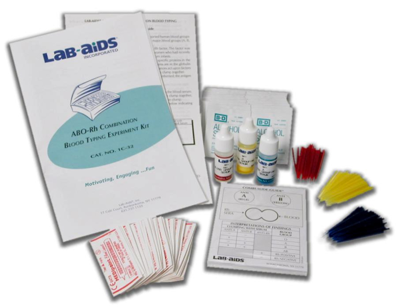 Home Blood Typing Kits for Students (ABO-Rh), 32 Tests