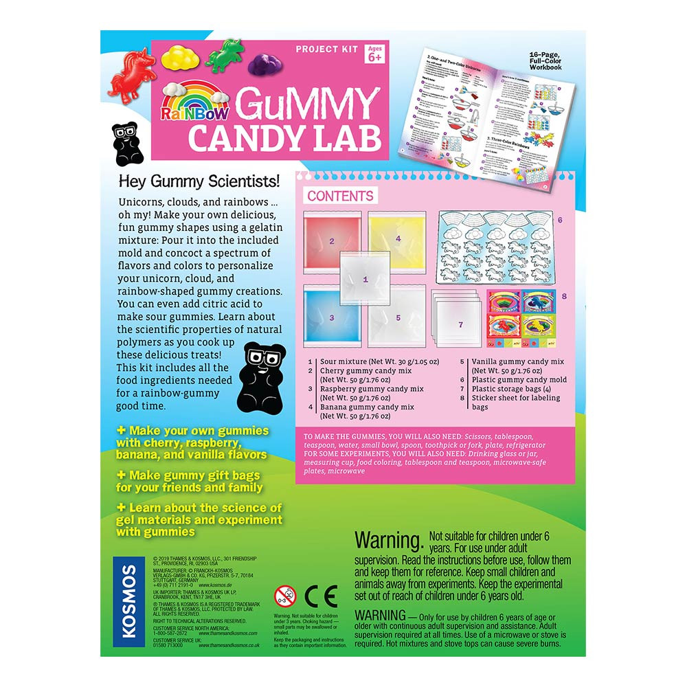 Thames & Kosmos Kit Scienza Delle Caramelle 2 In 1 - Laboratorio Gommose Arcobaleno E Gomme Da Masticare, Esperimenti Per Bambini 6+