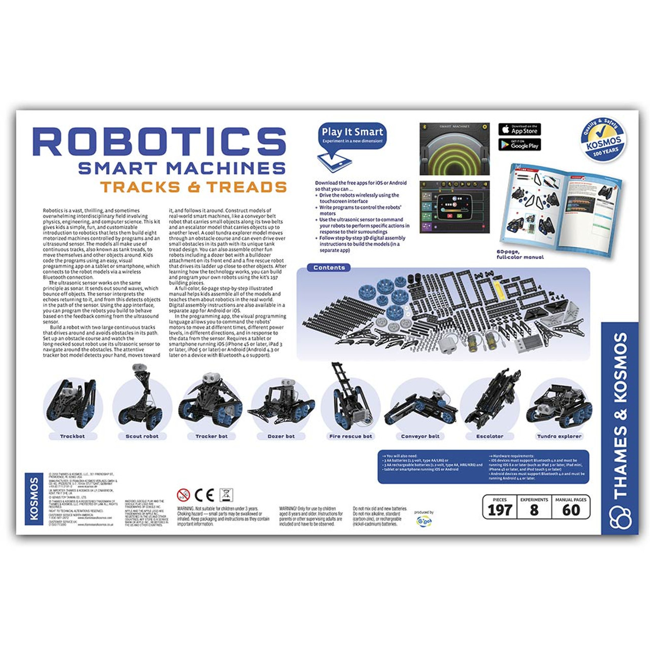 Thames & Kosmos Robotics Workshop Model Building & Science Experiment Kit |  Build & Program 10 Robots with Ultrasonic Sensors | Program & Control with