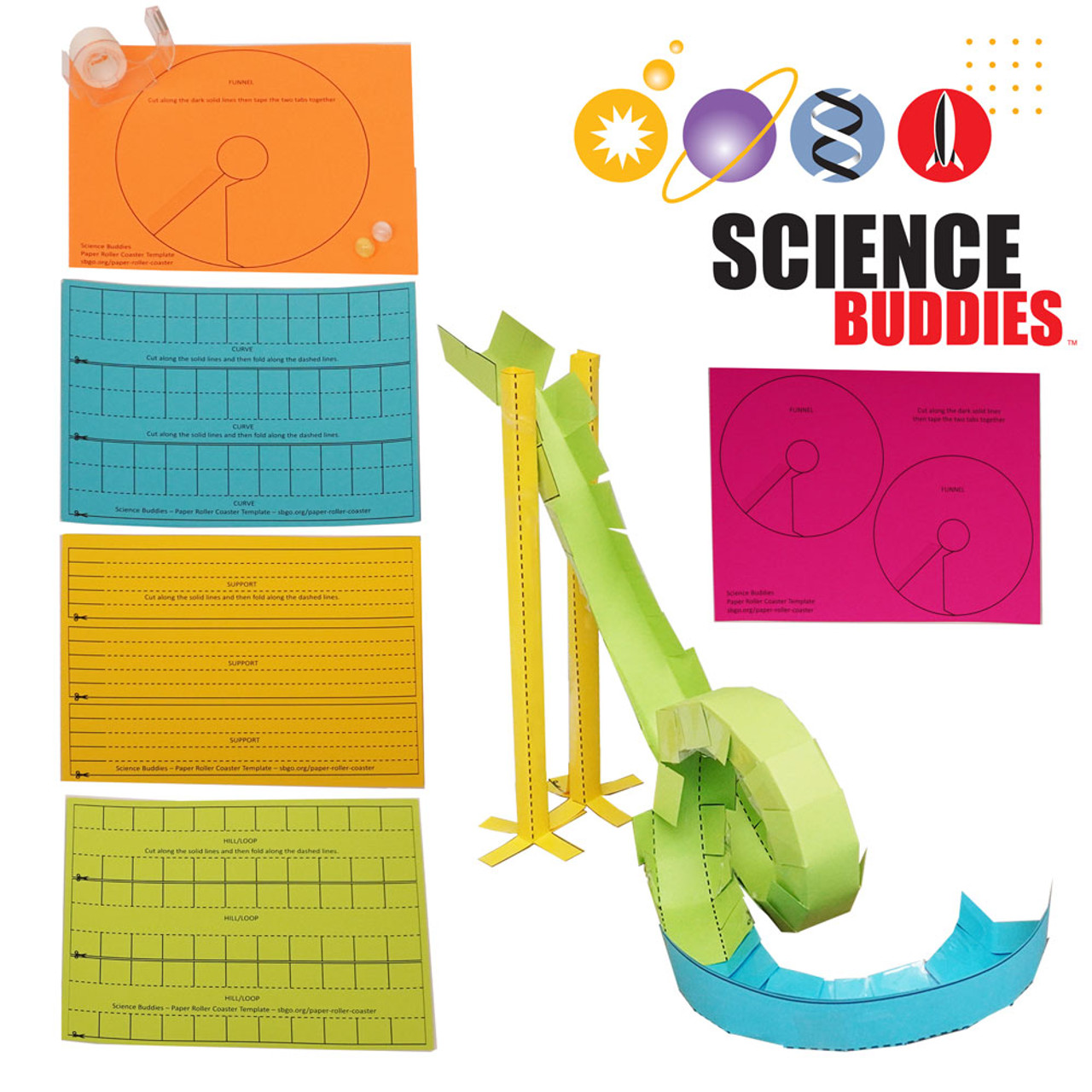 Science Buddies Paper Roller Coaster Kit