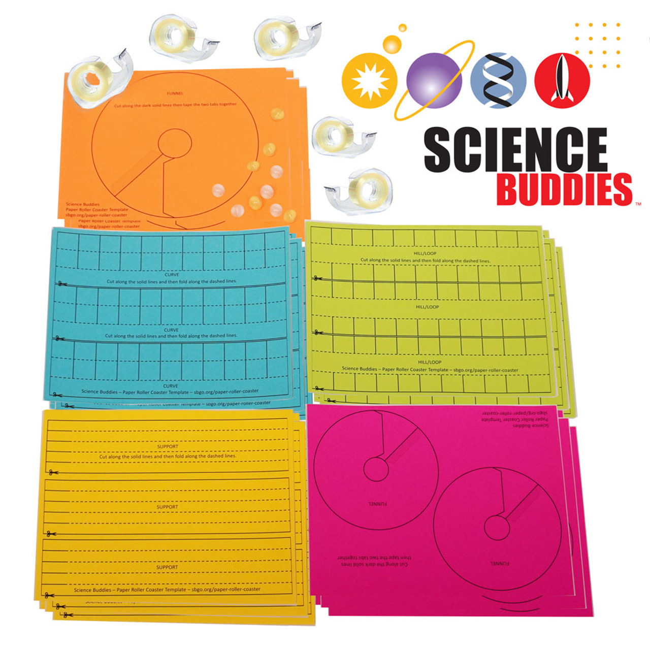 Science Buddies Paper Roller Coaster Classroom Kit