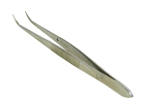 Forceps, curved tip