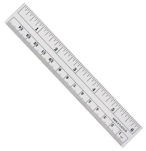 Ruler, clear plastic, 15 cm