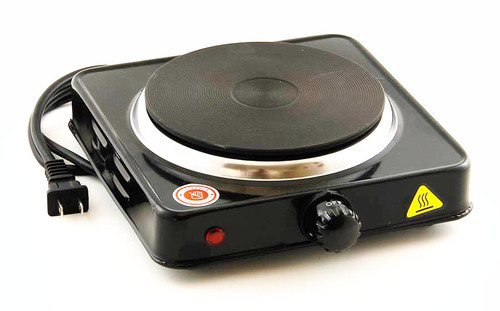 Image of the electric hot plate in black.