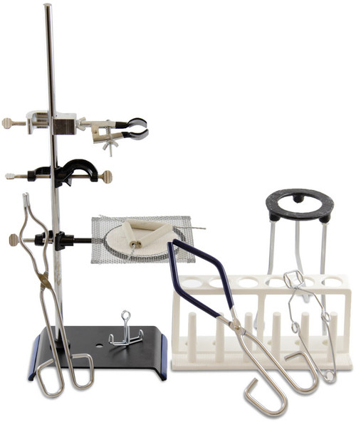 Clamp holder. Laboratory equipment. Ring clamp are used to place