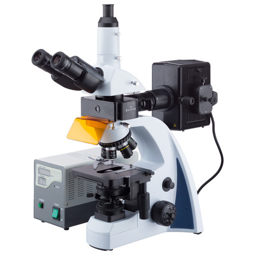 40X-1000X Infinity-corrected Fluorescence Microscope with LED Koehler Illumination and Quintuple Nosepiece