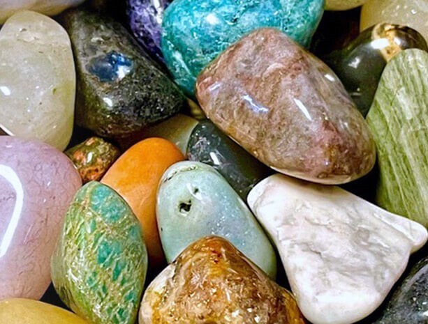 Polished rocks from rock tumbler