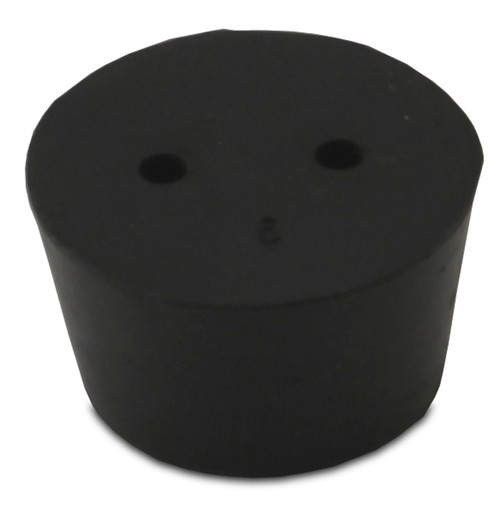 Rubber stopper, No. 9, 2-hole