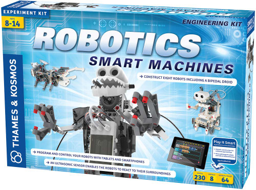 Thames & Kosmos Robotics Workshop Model Building & Science Experiment Kit |  Build & Program 10 Robots with Ultrasonic Sensors | Program & Control with