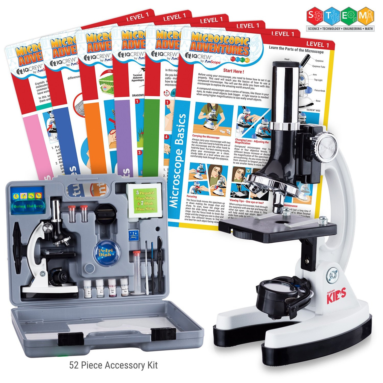 Image of Kids Beginner Microscope STEM Kit