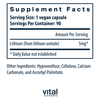 Vital Nutrients Lithium Orotate 5 mg #90
