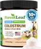 ForestLeaf 50% IgG Highest Concentration Bovine Colostrum Powder - Grass Fed Colostrum Supplement - Gut and Immune Health - Fitness and Energy - Bovine Colostrum for Humans (Unflavored, 45 Servings)