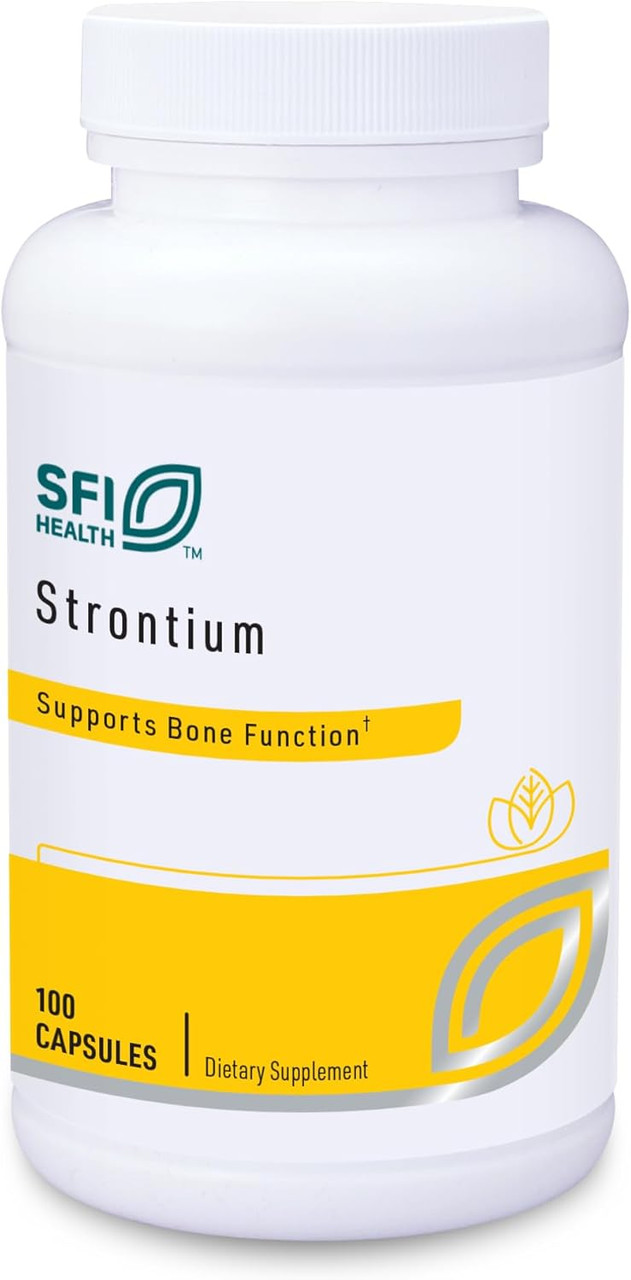 Klaire Labs SFI Health Strontium - Hypoallergenic 300 Milligrams Bioavailable Strontium Citrate for Bone & Tissue Support (100 Capsules)
