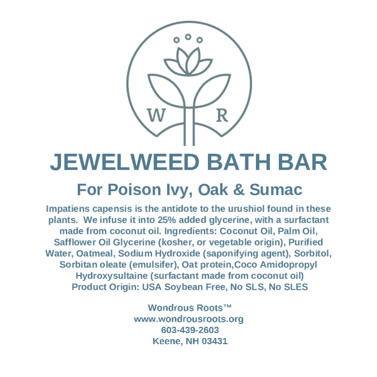 Jewelweed Bath Bar - For Poison Ivy, Oak &  Sumac