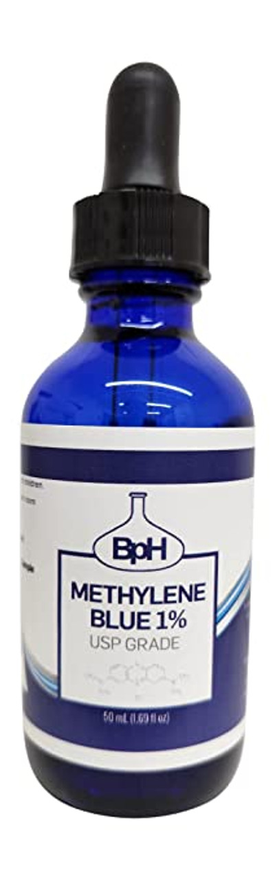 BPH Methylene Blue 1% - 50 mL (1.69 fl oz) in Blue Glass Dropper Bottle