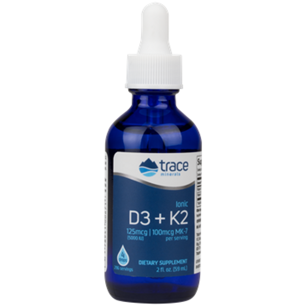 Trace Minerals Ionic D3 (5000 IU)+K2(100 mcg)/4 drops - 2 fl. oz. 