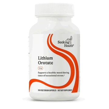 Seeking Health Lithium Orotate - Mineral Supplement Supports Brain Health & Memory - Non-GMO & Gluten-Free Formula with Low Serving of Lithium - 5 mg, 100 Capsules