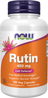 NOW Foods Supplements, Rutin (Sophora japonica) 450 mg, Free Radical Scavenger*, Cell Defense*, 100 Veg Capsules